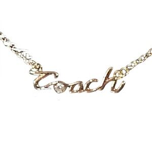 NWT Coach Logo Script Necklace.  Retail $125.00